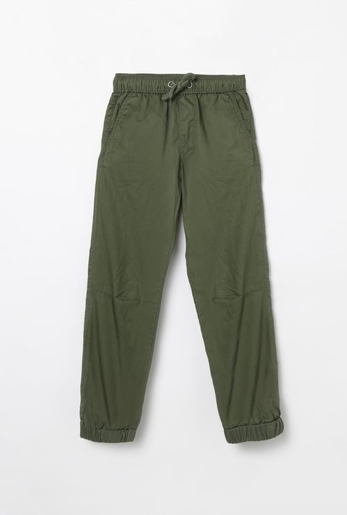 FAME FOREVER KIDS Solid Slim Joggers with Slant Pockets
