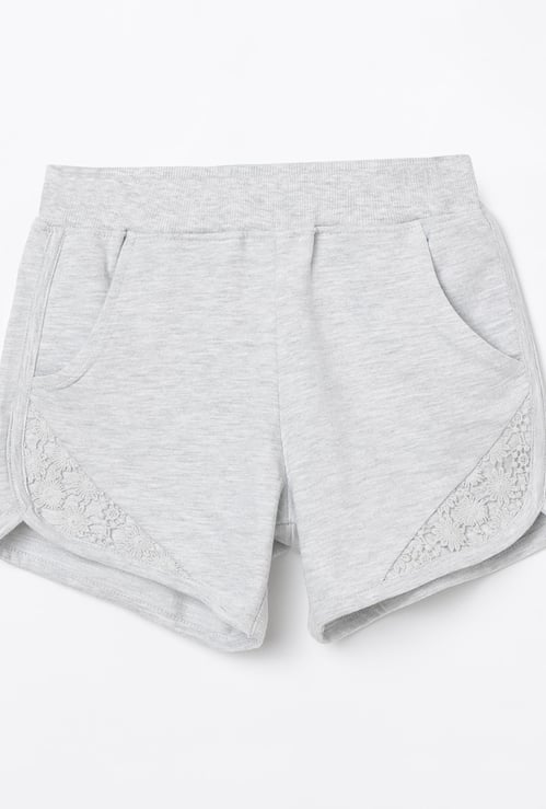 BOSSINI Solid Shorts with Lace Inserts