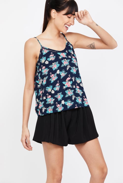 GINGER Printed Spaghetti Lounge Top