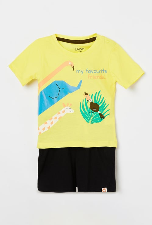 JUNIORS Boys Printed T-shirt and Elasticated Shorts