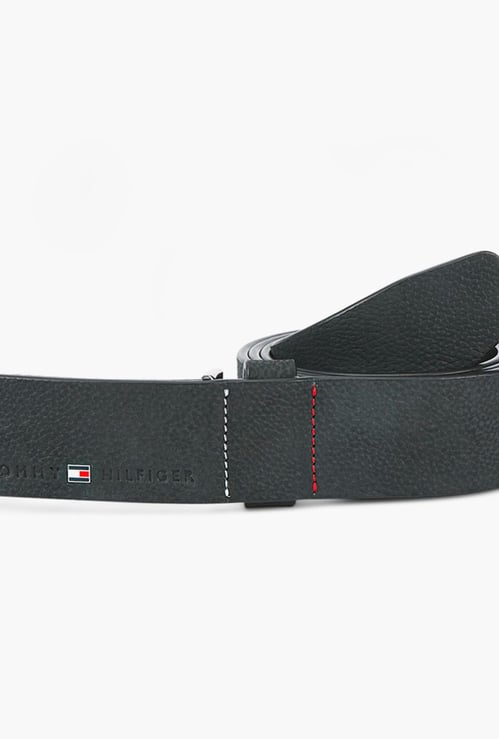 TOMMY HILFIGER Men Genuine Leather Textured Casual Belt