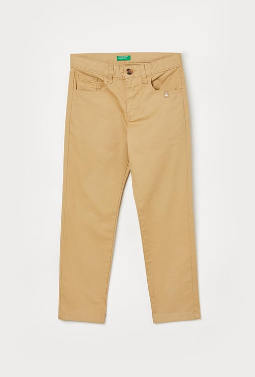UNITED COLORS OF BENETTON Boys Solid Slim Fit Trousers