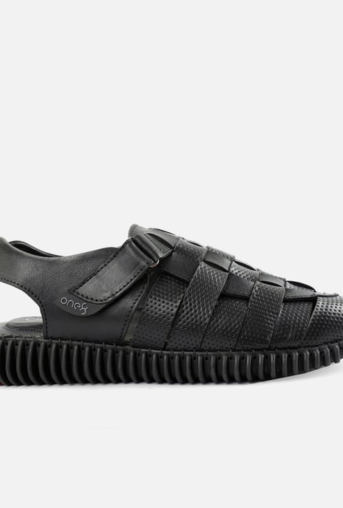 ONE8 Select Men Premium Leather Perforated Wingman Sandals