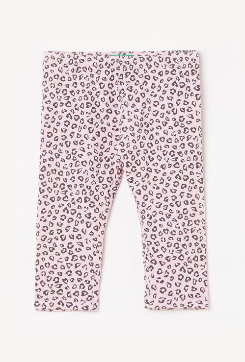 UNITED COLORS OF BENETTON Girls Animal Print Elasticated Leggings