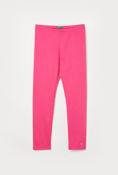 UNITED COLORS OF BENETTON Girls Solid Elasticated Leggings