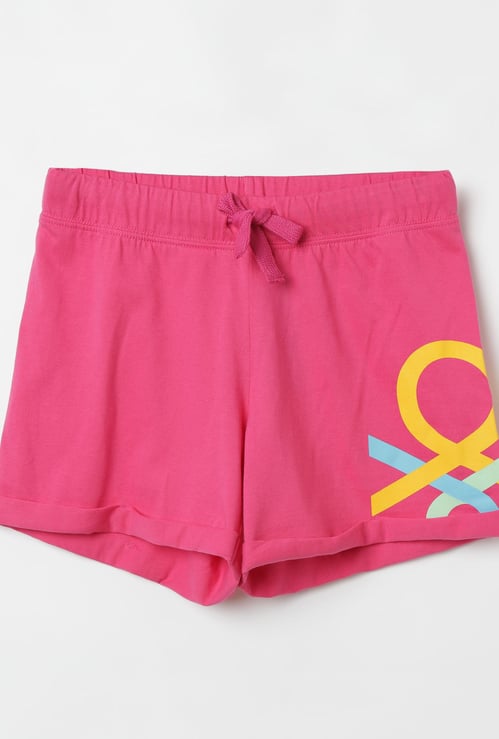 UNITED COLORS OF BENETTON Printed Drawstring Waist Shorts