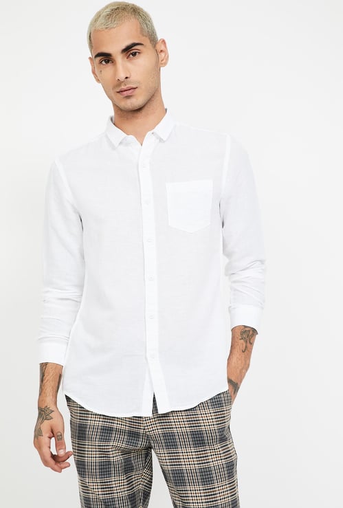 WRANGLER Regular Fit Slub Casual Shirt