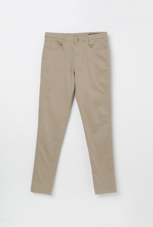 ALLEN SOLLY Solid Flat Front Trousers
