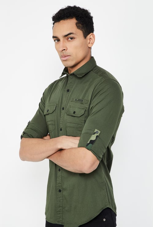 KILLER Solid Full Sleeves Slim Fit Shirt