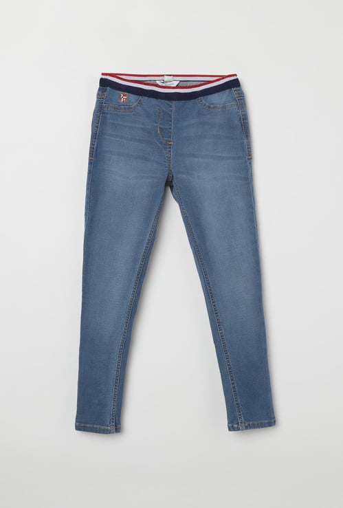 U.S. POLO ASSN. KIDS Dark Washed Jeggings with Whiskers