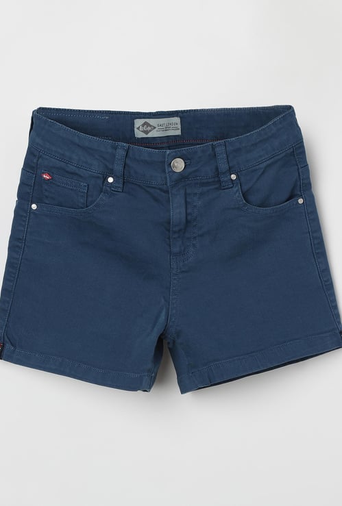 LEE COOPER JUNIORS Solid 5-Pocket Denim Shorts