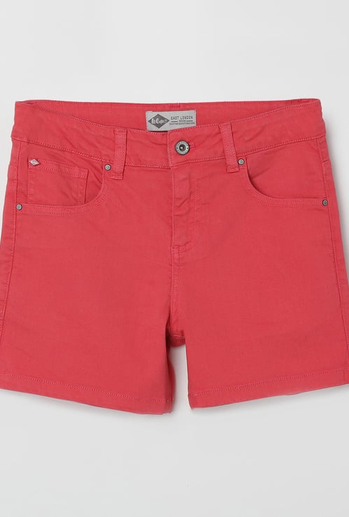 LEE COOPER JUNIORS Solid 5-Pocket Denim Shorts