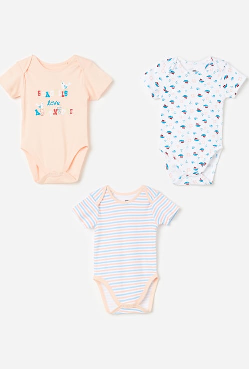 FS MINI KLUB Boys Printed Bodysuit- Pack of 3