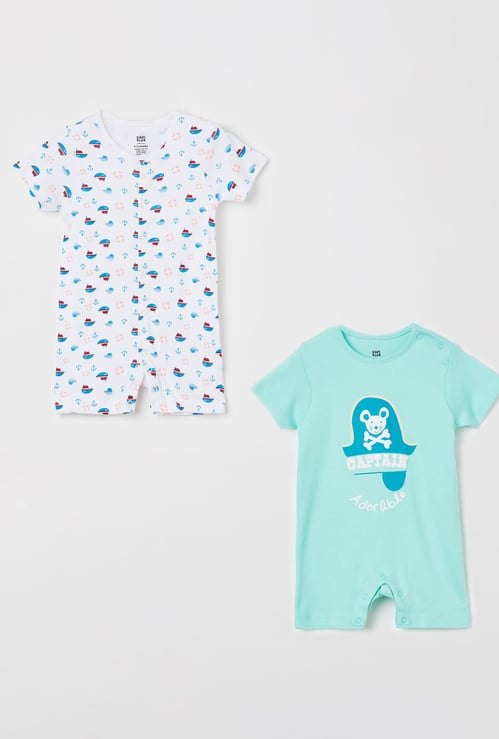 MINI KLUB Boys Printed Rompers - Pack of 2 Pcs.