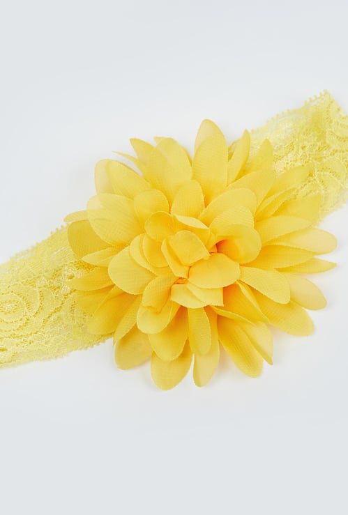 TONIQ KIDS Girls Lace Detailed Floral Accent Hairband