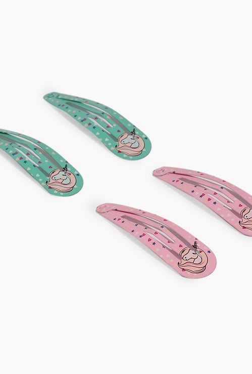 TONIQ KIDS Girls Printed Tic-Tac Clips- Set of 2