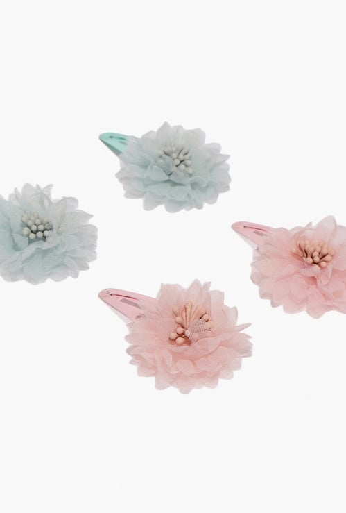TONIQ KIDS Floral Accent Tic-Tac Clips - Set of 4