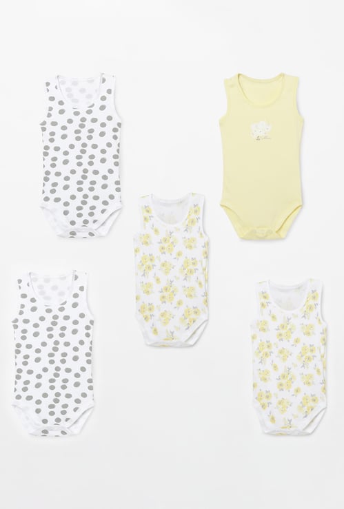 JUNIORS BASICS Printed Bodysuits - Pack of 5