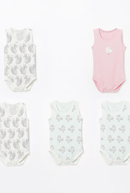 JUNIORS BASICS Printed Bodysuit - Pack of 5