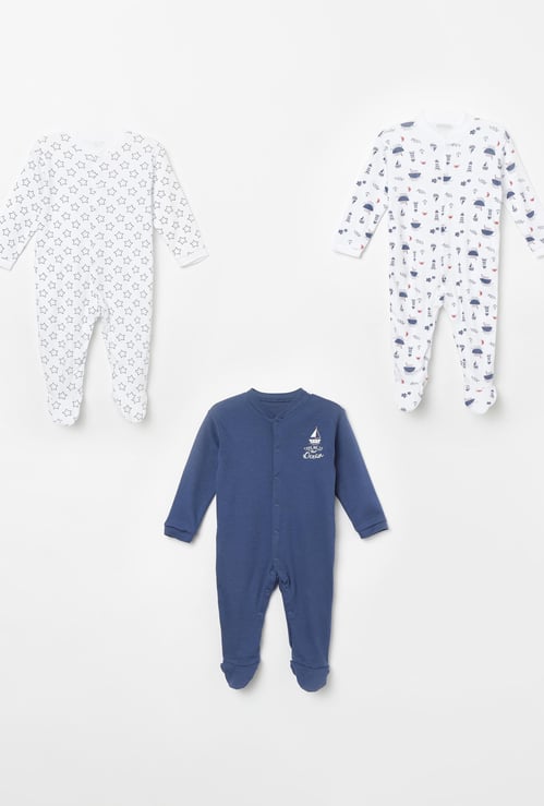 JUNIORS BASICS Printed Sleepsuits - Pack of 3