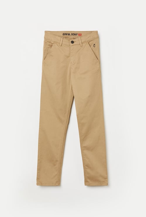 GINI & JONY Boys Solid Casual Trousers