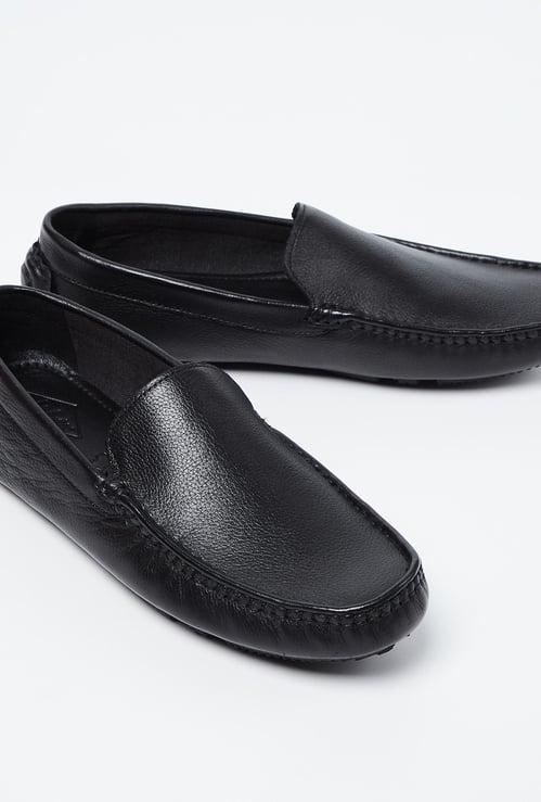 LEE COOPER Genuine Leather Textured Loafers