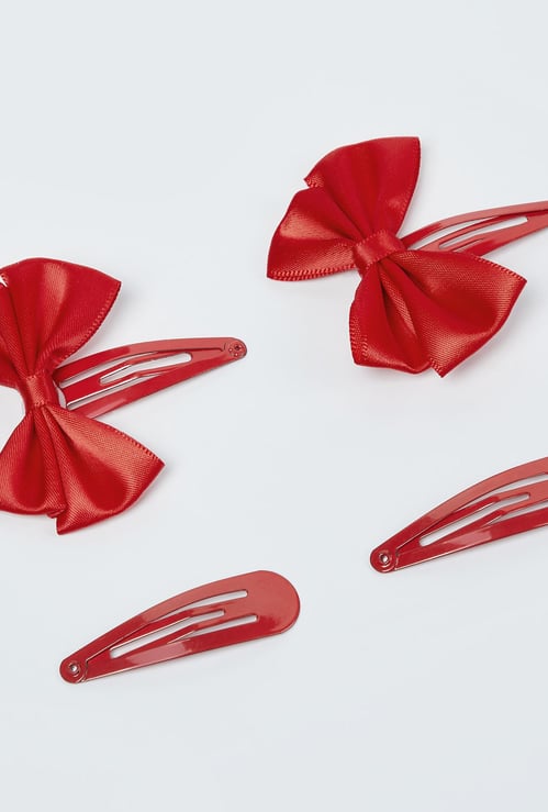 TONIQ KIDS Bow Accent Tic-Tac Clips - Set of 4