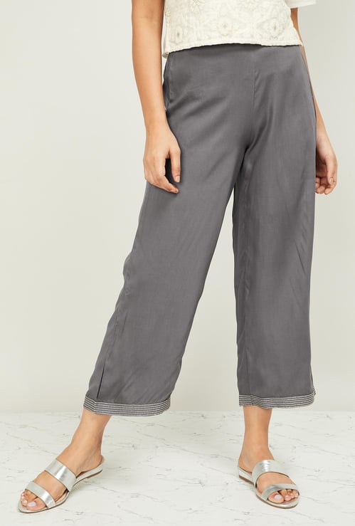 MELANGE Women Solid Elasticated Palazzos
