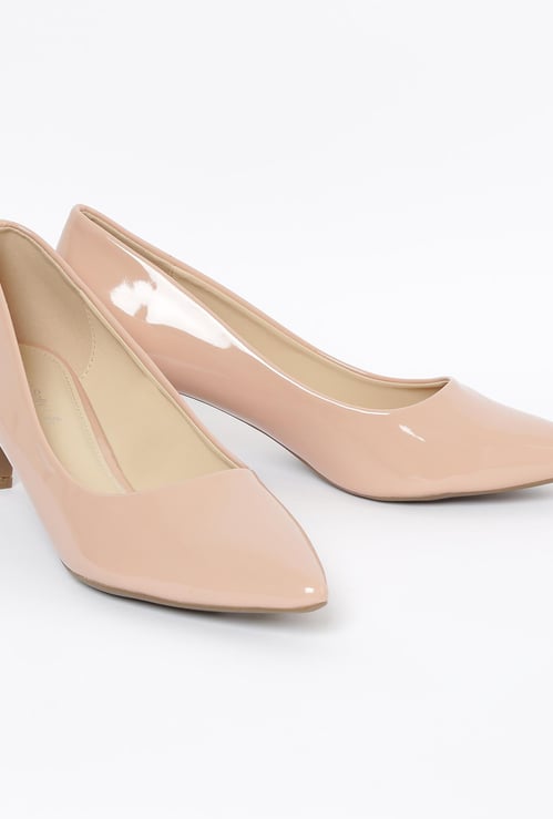 ALLEN SOLLY Pointed-Toe Pumps with Kitten Heels