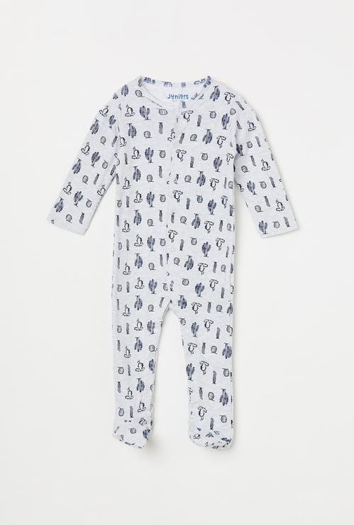 JUNIORS Boys Printed Sleepsuit with Button Placket