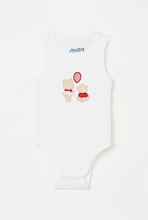 JUNIORS Girls Sleeveless Bodysuit with Applique