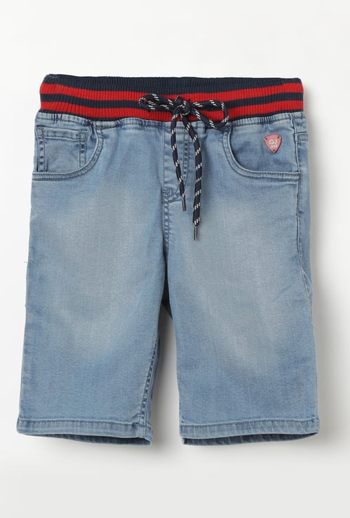 GINI & JONY Stonewashed Bermuda Elasticated Denim Shorts
