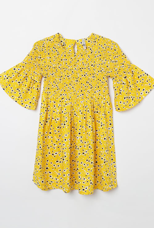 LEE COOPER JUNIORS Printed Smock Detail A-line Dress