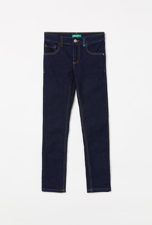 UNITED COLORS OF BENETTON Boys Solid Slim Fit Jeans