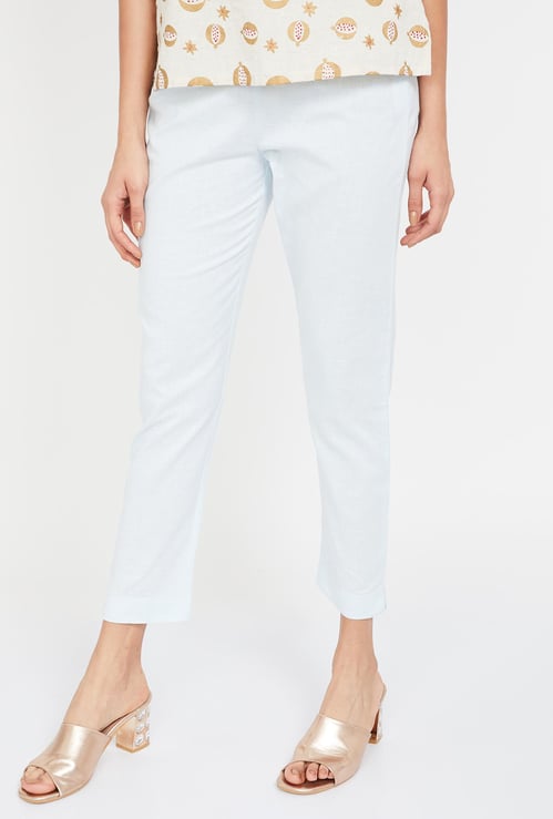 W Solid Elasticated Slim Pants