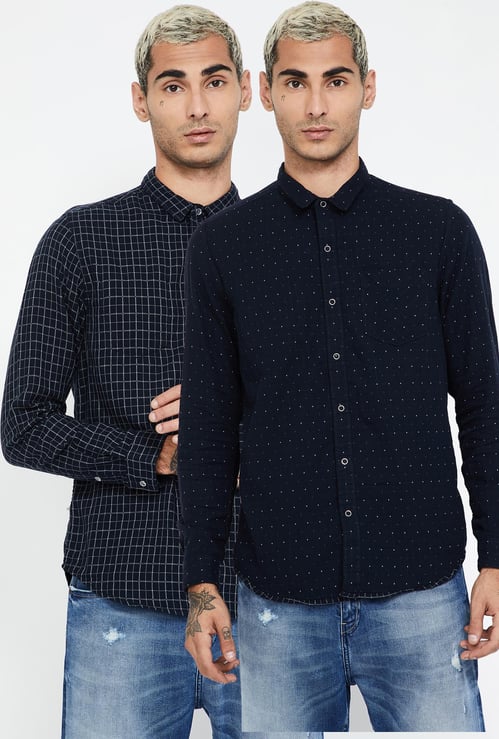 WRANGLER Checked Regular Fit Reversible Casual Shirt
