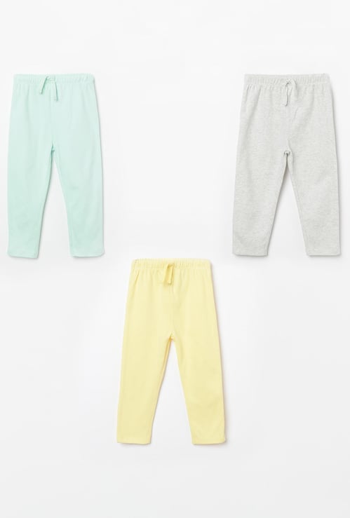 FS MINI KLUB Solid Drawstring Waist Track Pants - Pack of 3