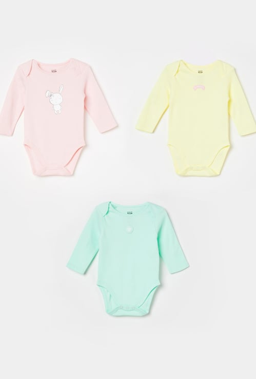 FS MINI KLUB Printed Knitted Rompers - Set of 3