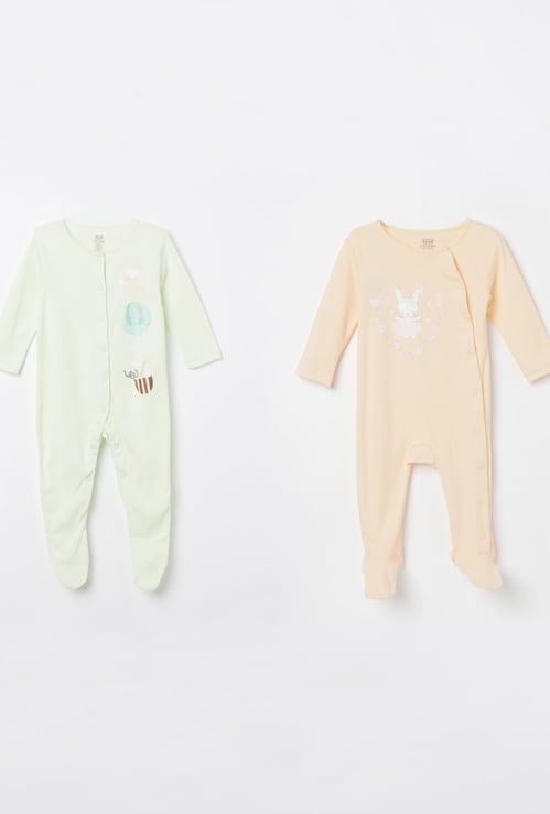 FS MINI KLUB Printed Full Sleeves Sleepsuit- Pack of 2