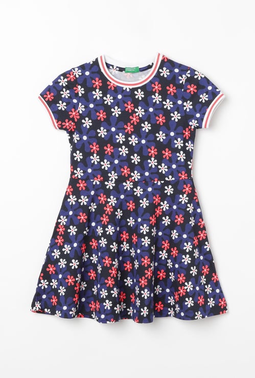 UNITED COLORS OF BENETTON Printed Flared Dress