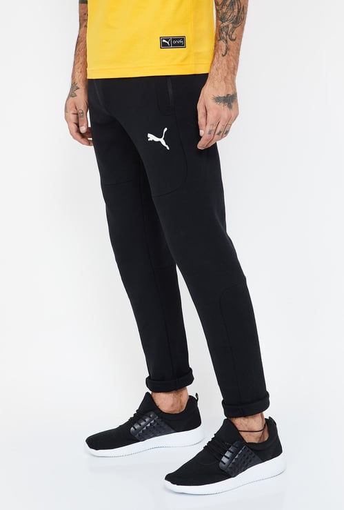 PUMA Solid Elasticated Regular Fit Track Pants