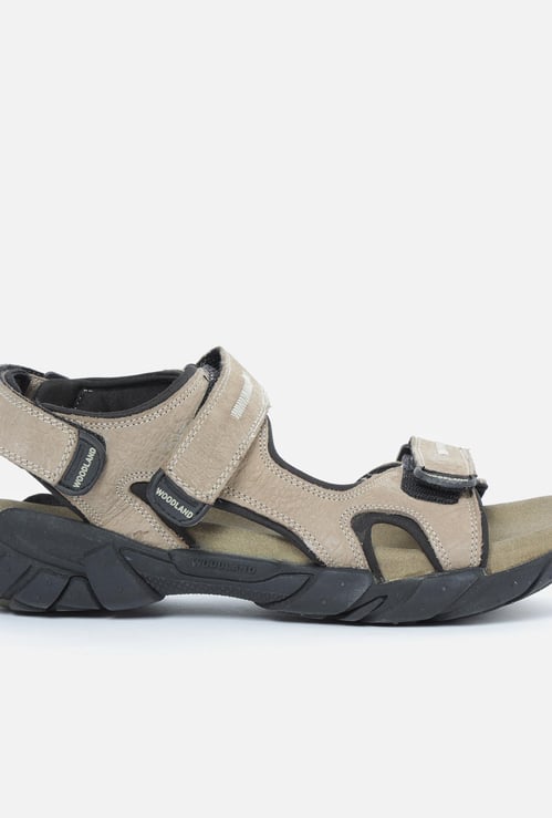 WOODLAND Textured Velcro-Strap Sandals
