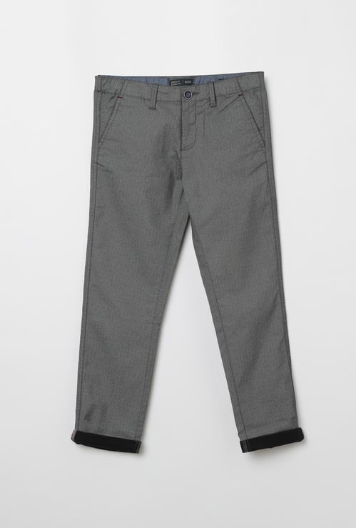 INDIAN TERRAIN Textured Regular Fit Trousers