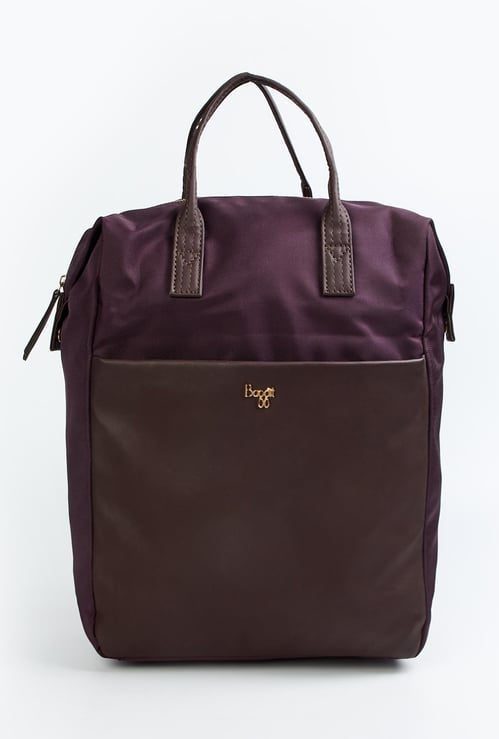 BAGGIT Women Solid Zip-Closure Backpack