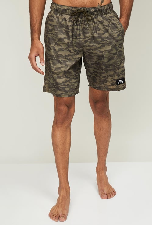 KAPPA Men Camouflage Print Elasticated Swimming Shorts