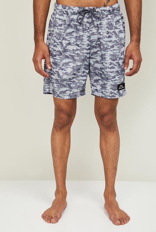 KAPPA Men Camouflage Print Elasticated Swimming Shorts