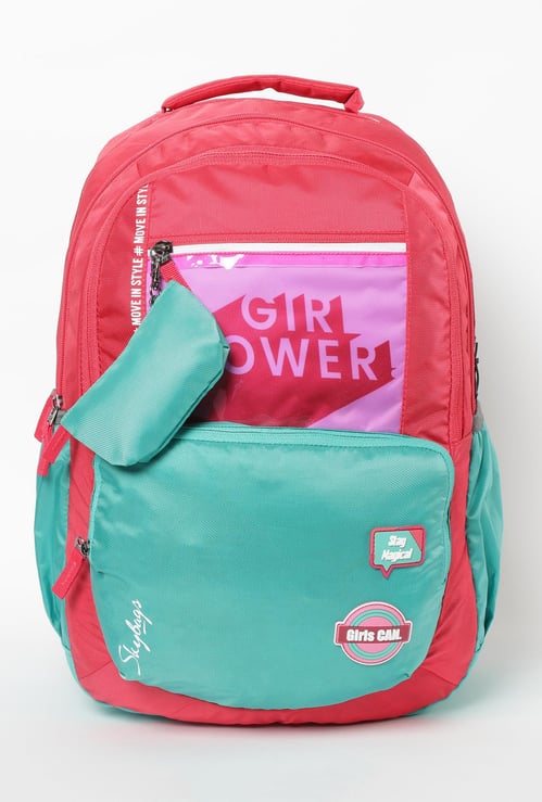 SKYBAGS Printed Zip-Closure Backpack with Pouch