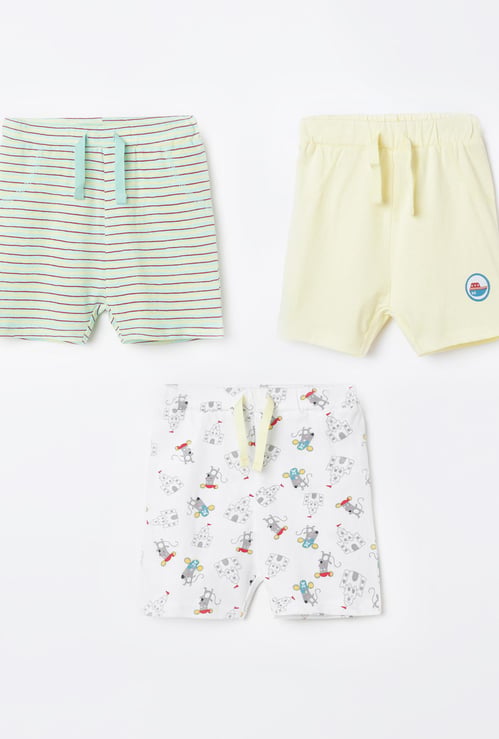 FS MINI KLUB Printed Drawstring Waist Shorts - Pack of 3