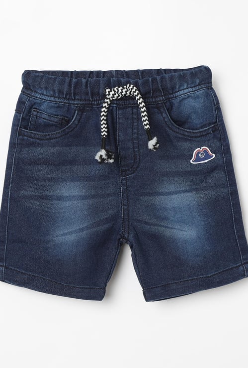 FS MINI CLUB Stonewashed Drawstring Waist Shorts