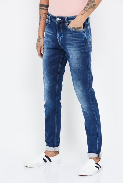 KILLER Stonewashed Slim Straight Jeans